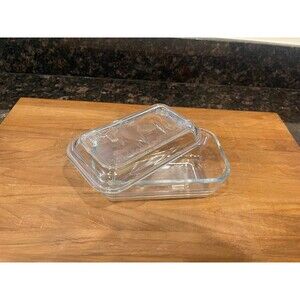 Vintage France Arcoroc: Cow Glass Butter Dish
